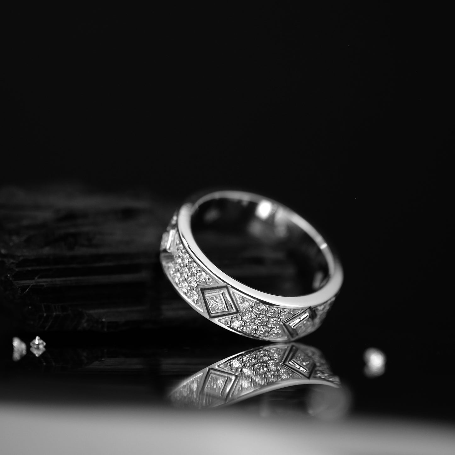 Karl Three Row Diamond Ring