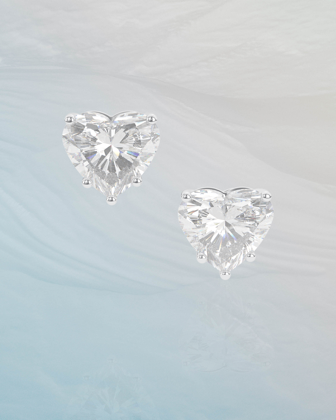 Elle Heart Diamond Stud Earrings